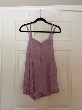 Urban Outfitters Lilac Double-Strap Button Front Romper